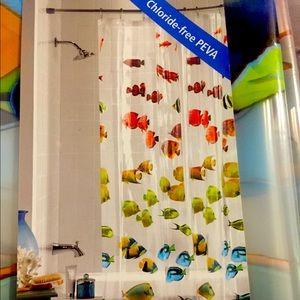 Tropical fish shower curtain